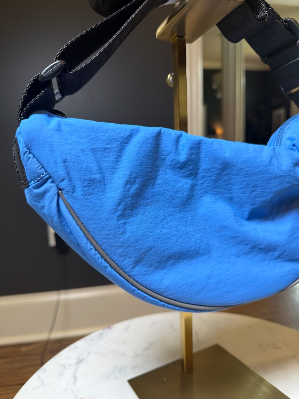 Free People | FP Movement Blue Crescent Crossbody Bag with Black Strap NWT - Picture 3 of 6